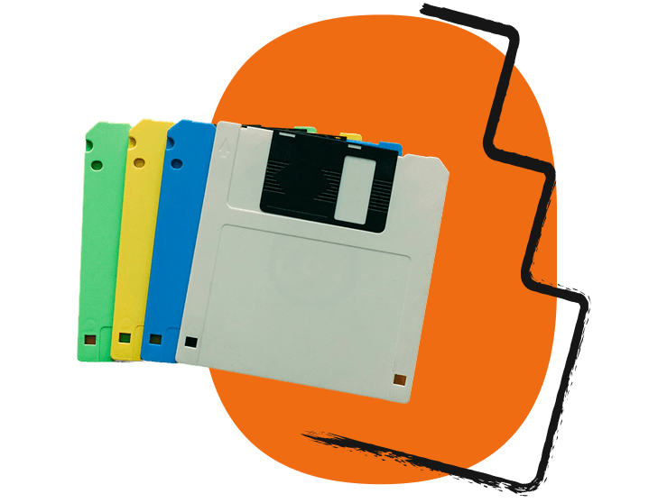 An illustration of a floppy disks